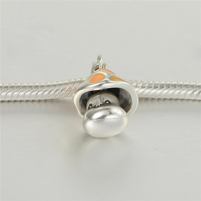 Подвеска в виде гриба из серебра 925 пробы с эмалью S262H20|charm pendant|mushroom charmcharm pendant diy |