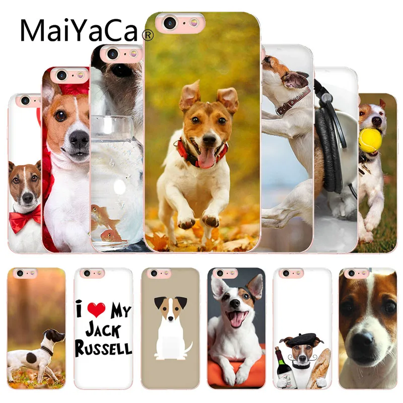 Мягкий ТПУ чехол MaiYaCa Jack Russell Terrier Dog для iphone X 8 8plus прозрачный и 7 7plus 6