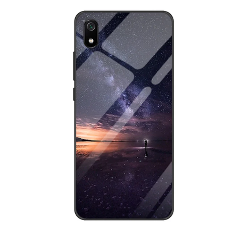 Для xiaomi redmi 7A чехол звездная звезда закаленное стекло+ ТПУ Край жесткий чехол s redmi 7A стеклянный чехол для xiaomi redmi 7 A сумка