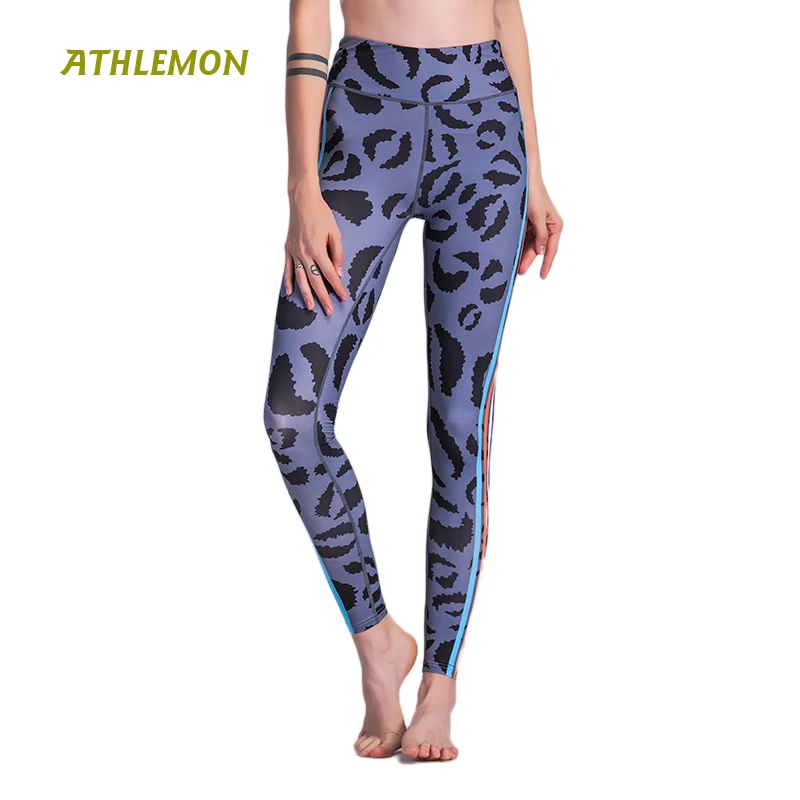 Kiss Striped Printed Fitness Women Pants Sexy Sportswear Running Bodybuilding Gym Leggings High Waist Yoga Pantalon Femme | Спорт и