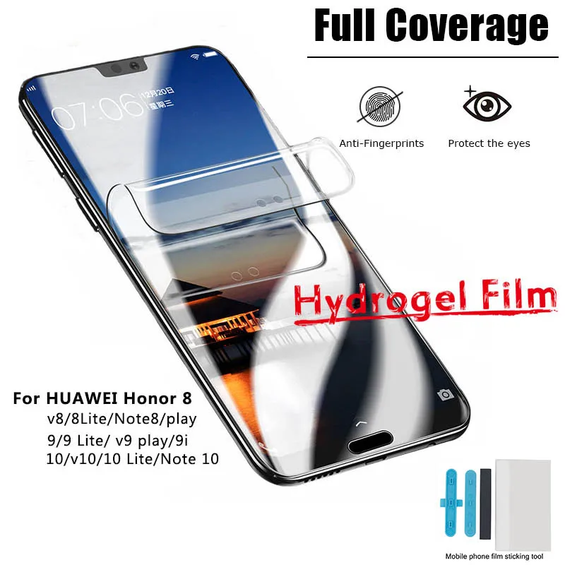 Мягкий полное покрытие гидрогель Защитная пленка для huawei honor8 v8 Lite ScreenProtectorfor honor