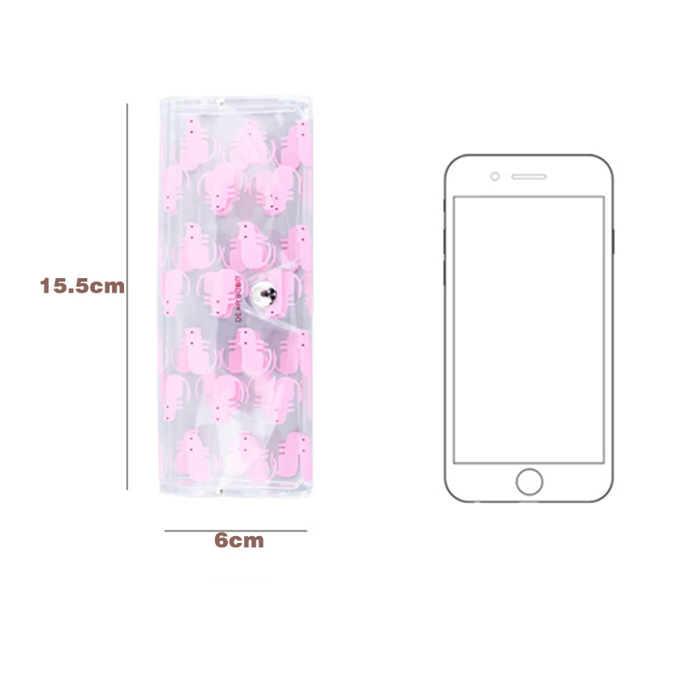 Мультяшный милый дорожный женский прозрачный ПВХ Чехол для очков коробка