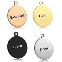 wholesale 20pcs stainless steel round blank dog tag pendant necklace for man dog id tags jewelry accessories pet id tag charm