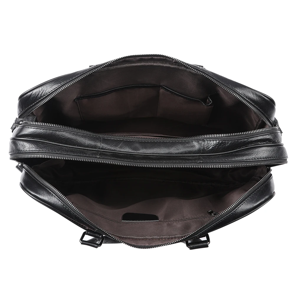 Мужская сумка-портфель из натуральной кожи для ноутбука офисная портативная