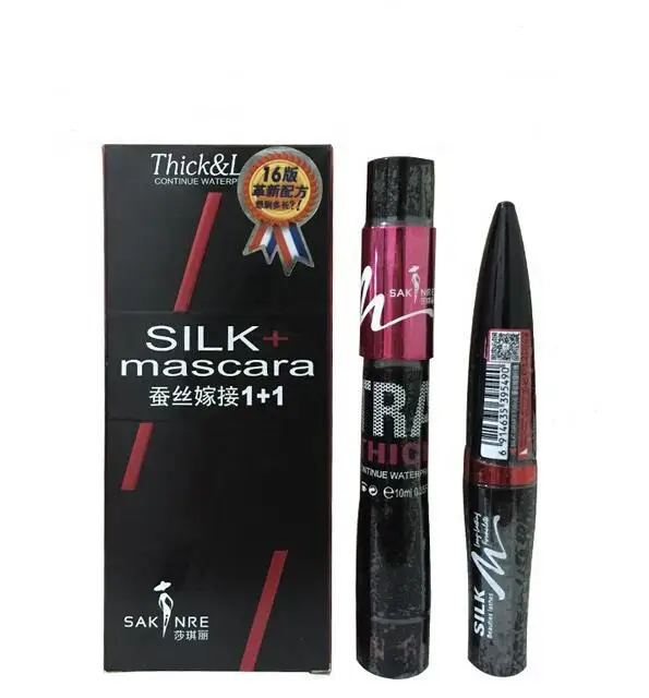 Hot Sakinre Silk Graft Mascara And Fiber Combination 10ml+1.5g Thick &amp L Curling Natural Continue Waterproof |