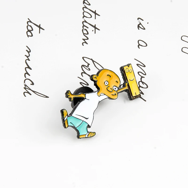 Забавная брошь на булавке с изображением деревянной доски Ed Edd &amp Eddy джинсовое