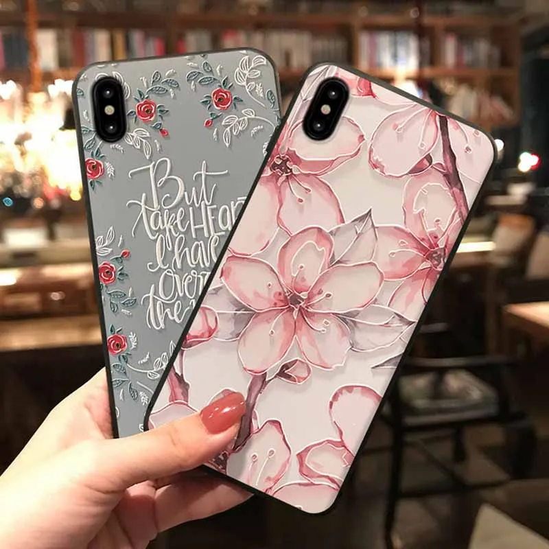 JIBAN для samsung S8plus Note9 Капа скраб окрашены тиснением вишня розовый защитные чехлы