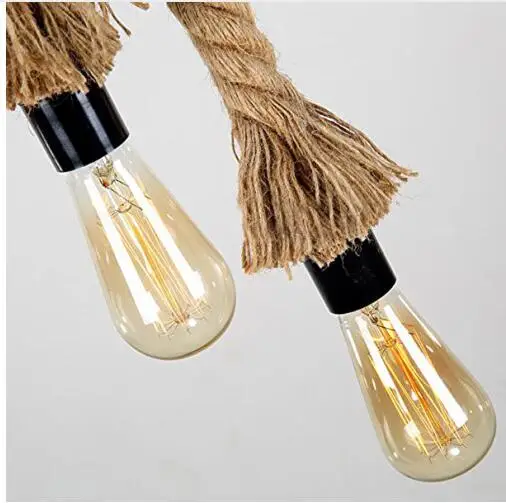 Винтажная веревочная Подвесная лампа в стиле ретро креативный индивидуальный