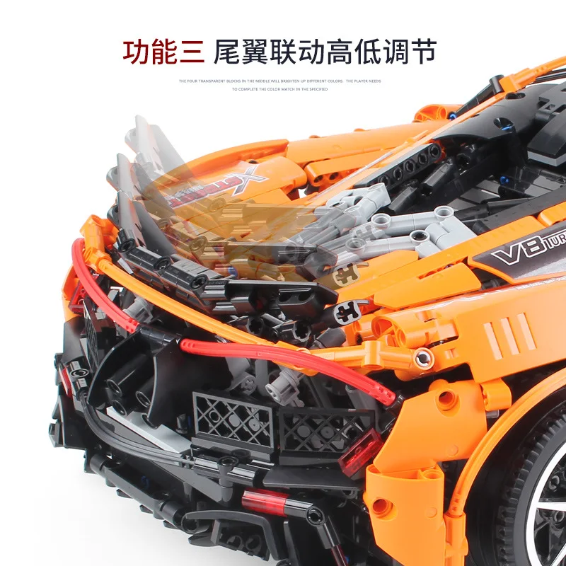 Серия Technic mlaren P1 Hypercar 3307 шт, MOC оранжевый Супер гоночный автомобиль 20087, наборы строительных комплектов, блоки, кирпичи, игрушки для детей