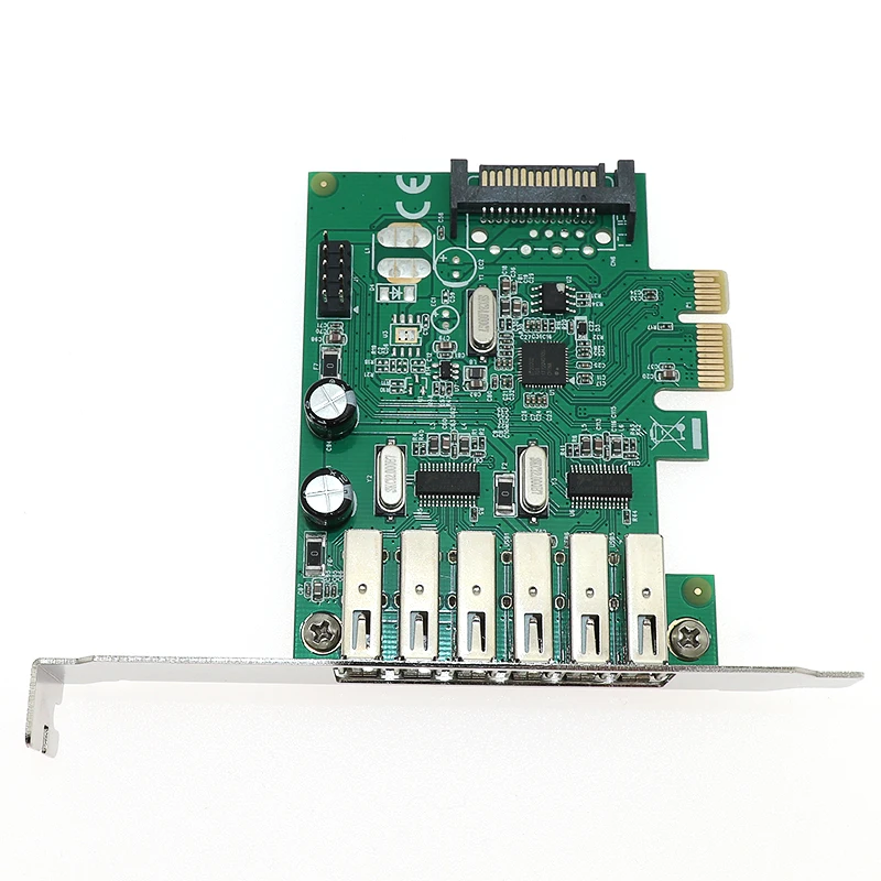 PCI Express до 6 USB 2 0 удлинитель карту со встроенным 9pin extender адаптер Renesas чип|Платы