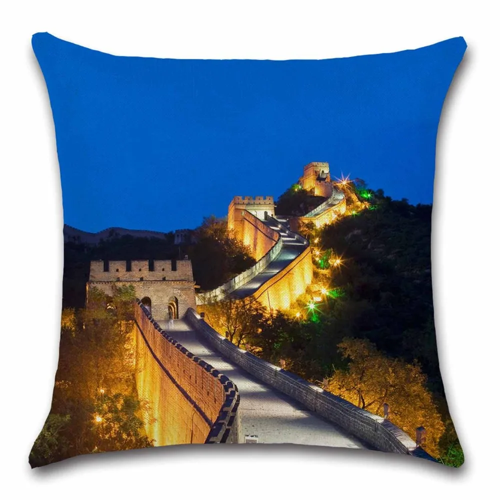 World famous scenery Great Wall of China photos pillow case Cushion Cover decoration for home sofa chair seat friend kids gift | Дом и сад