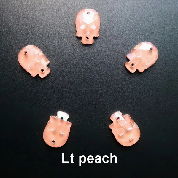 A22 Lt peach Череп Форма желе карамельный цвет стекло кристалл 14 мм 18 мм 20 шт/п пришить стразы кристаллы бусины Одежда Обувь Сумки diy Обрезка - Цвет: A22 Lt peach