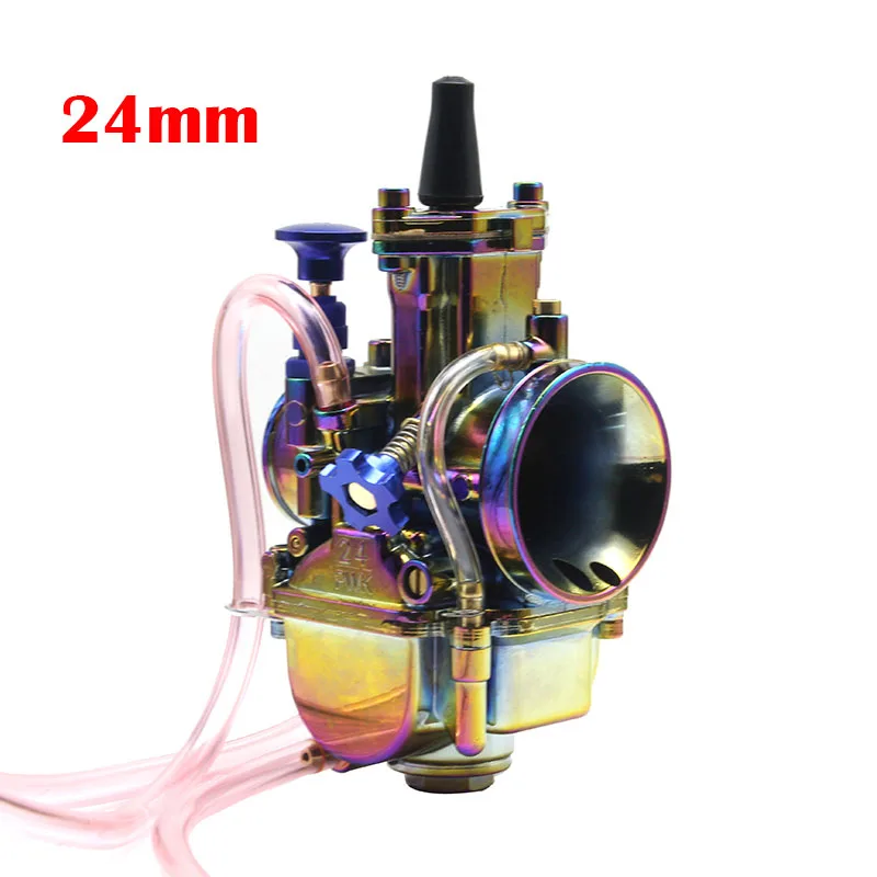 24mm ZSDTRP красочный PWK карбюратор мотоцикл 4 т двигатель скутеры Dirt Bike ATV 21 24 26 28 30 32 34 мм с power Jet Racing Moto - Цвет: 24mm