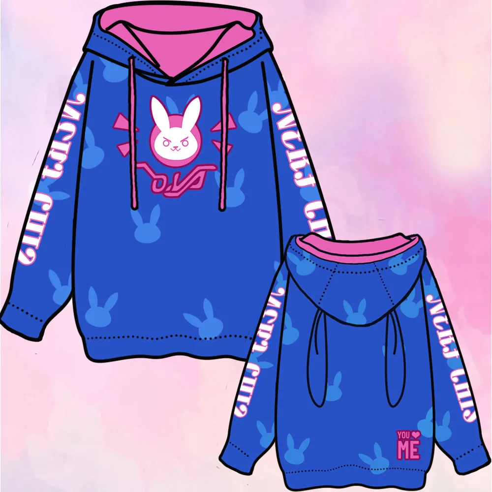 Толстовка для косплея знаменитой игры D. VA; зимнее пальто; милая куртка с капюшоном для девочек; толстовка; Верхняя одежда; свободный размер
