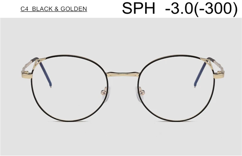 C4 (-3.0) SUMONDY SPH-1,0 до-6,0 рецептурных очков для близорукости мужчин женщин Высококлассные кошачьи очки с диоптрий миопия оптические очки Готовая продукция UF43 - Цвет оправы: C4 (-3.0)
