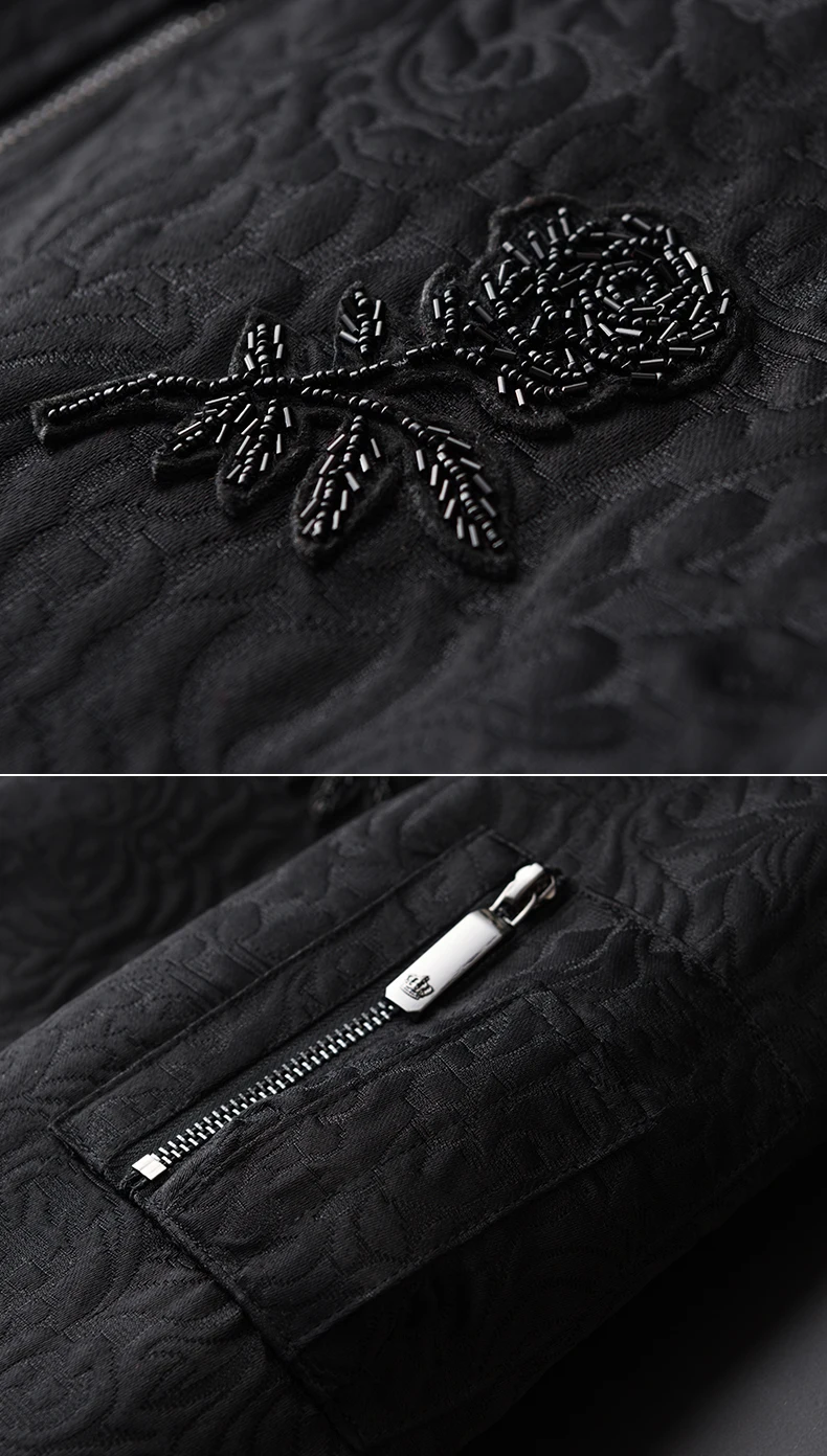 Мужская жаккардовая куртка Minglu роскошные приталенные жаккардовые куртки с