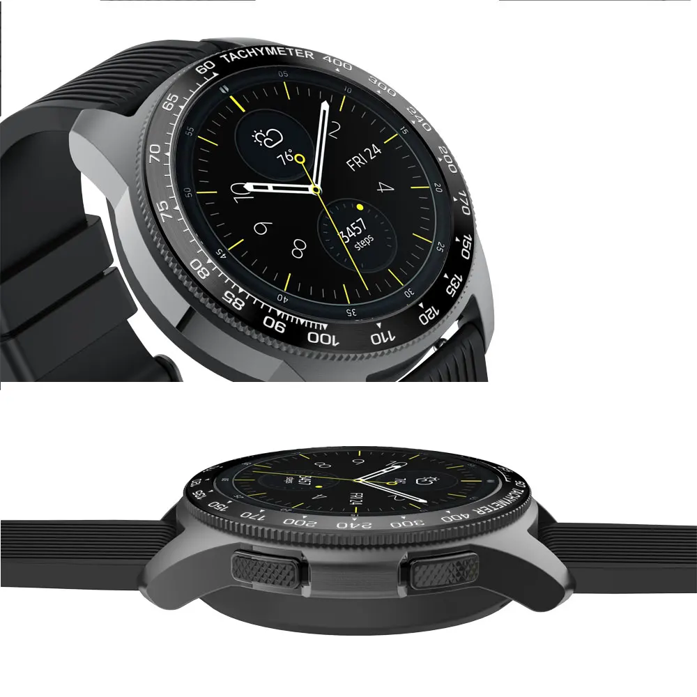 Скорость и время ободок кольцо клейкая крышка против царапин для samsung Galaxy Watch 42 мм 46 мм Смарт Часы Крышка для шестерни S3 S2 классический