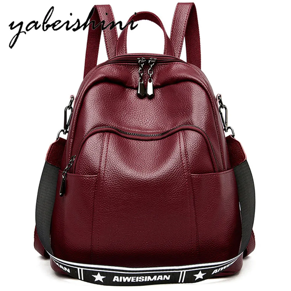 Simple Backpack Female Waterproof Backpacks for Women Large Capacity School Bags for Girls Brand leather Travel Bag Sac a Dos