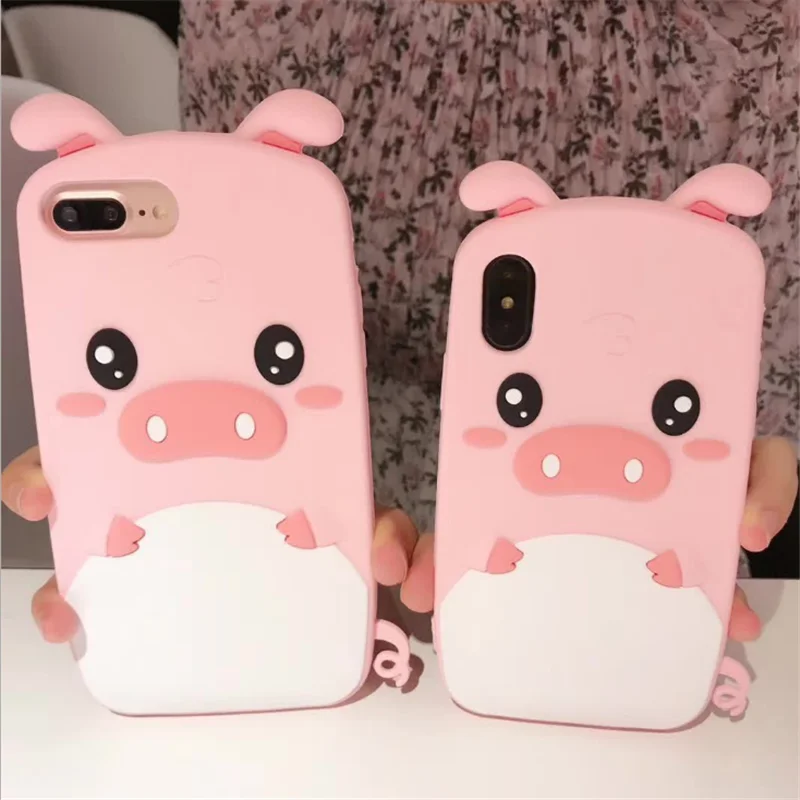 Чехол для телефона UVR 3D Pig Animal Iphone XR X 6s 7 8 PLUS задняя крышка мобильный телефон чехлы