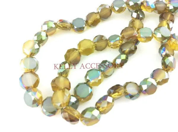 

350pcs/lot Green 8mm Frosted Faceted Rondelle Curtains Crystal Glass Charm Beads In Bulk,Free Shipping