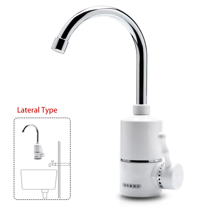 Электрический кран водонагреватель Мгновенное Tankless работает фонтан по бокам на