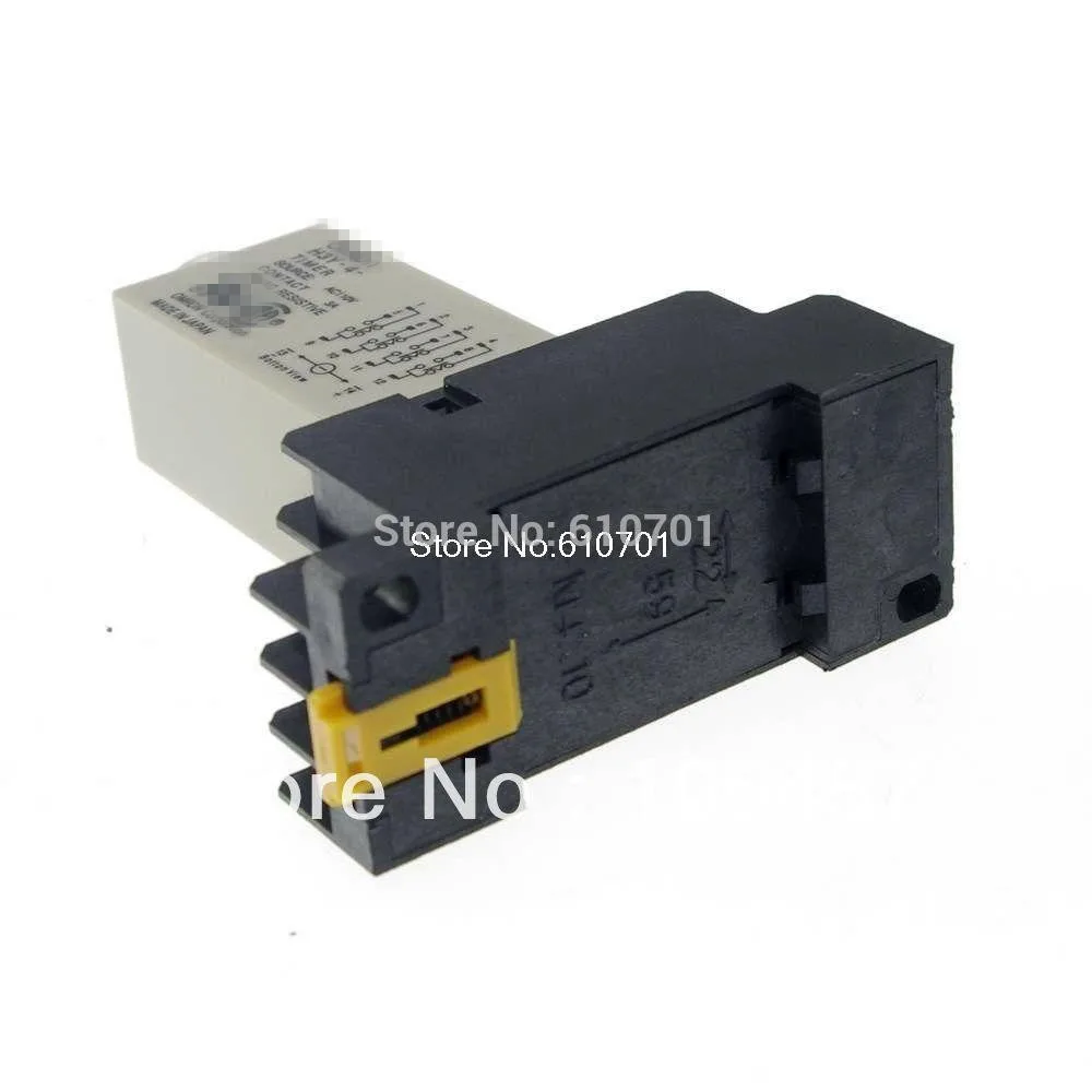 1 шт. 12VDC/24VDC/24VAC/110VAC/220VAC H3Y-4 питания на время задержки реле Таймер 2 0 ~ 60S Контактная