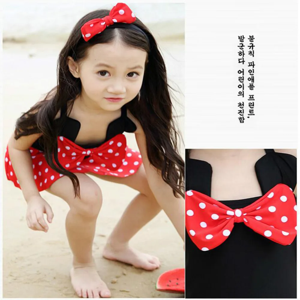 Горячая новинка 2018 купальники для девочек в горошек Милый Летний детский