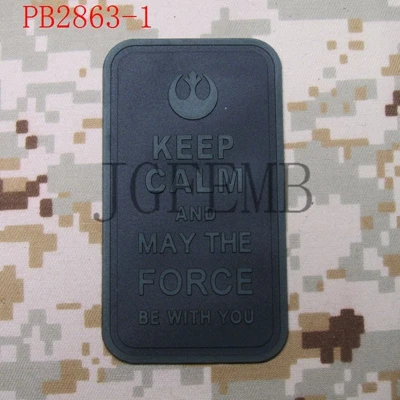 PB2863Green С надписью «Keep calm and может сила быть с вами Повстанческий Альянс 3D накладка из ПВХ - Цвет: PB2863Green