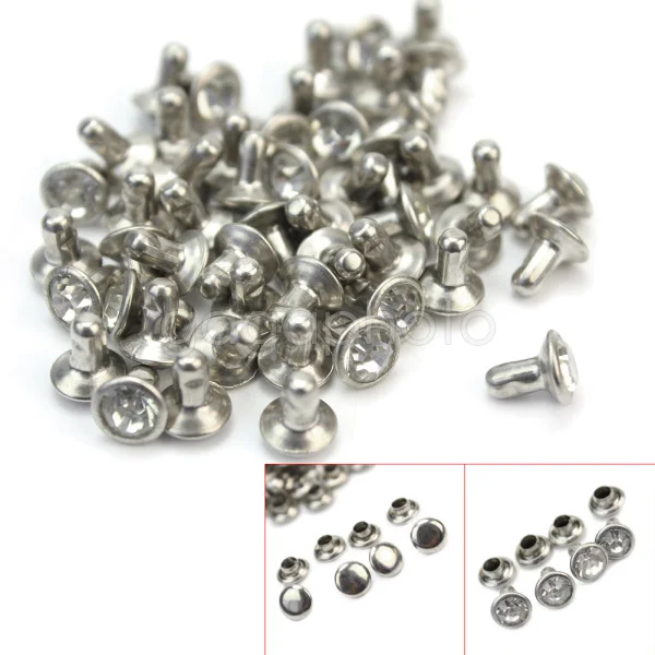 50x металлические стразы заклепки панк-рок сделай сам кожевенное ремесло