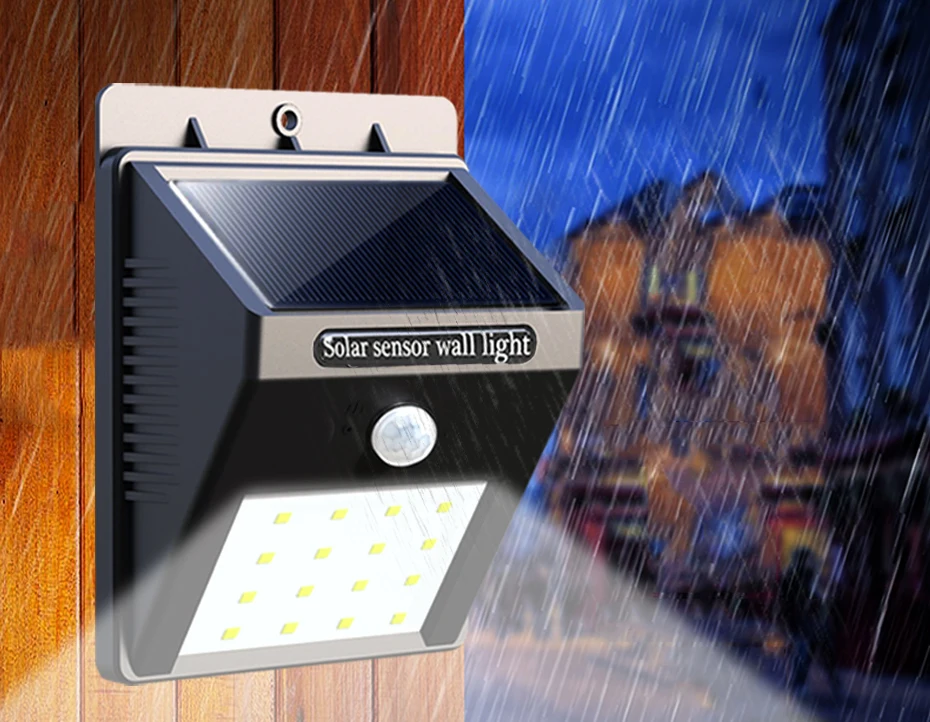 Led сад Солнечный свет Открытый 16 LED настенный светильник PIR Средства ухода за кожей индукции Настенные светильники движения Сенсор Водонепроницаемый высокий яркий Лампы на солнечных батареях