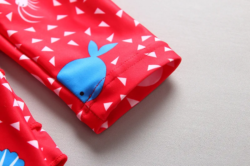 Лето 2019 купальный костюм красного цвета для маленьких девочек детский