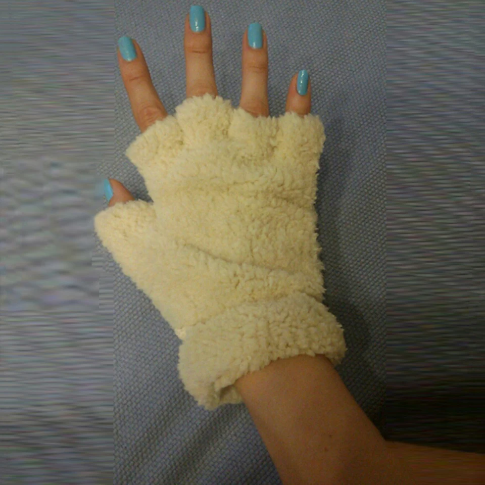 Женские пушистые плюшевые теплые перчатки с медвежьими лапами новинка мягкие