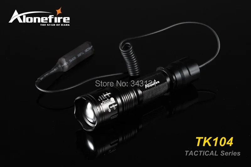 Alonefire Cree светодиодный тактический вспышки светильник TK104 XM-L2 U3 светодиодный фонарь 20 мм крепление страйкбол прицел ружья светильник 18650 батарея