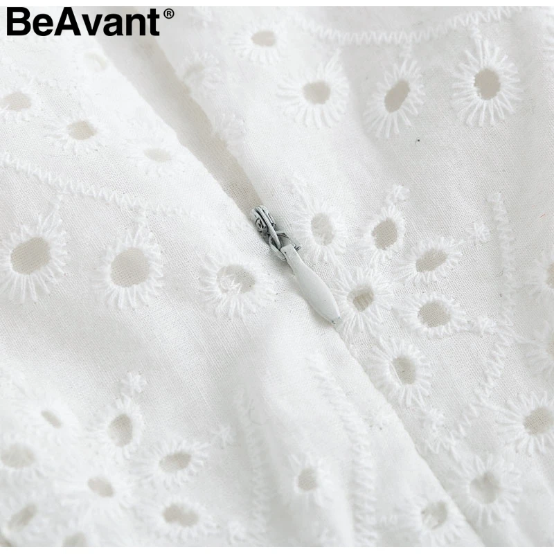 BeAvant, элегантная летняя хлопковая белая блузка, рубашка, Женская винтажная блузка с рюшами, женские топы с баской, Женская Открытая Майка с высокой талией
