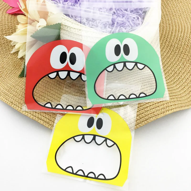 100 шт. 7 см и 10 OPP милый маленький монстр острые зубы выпечки Рождественский