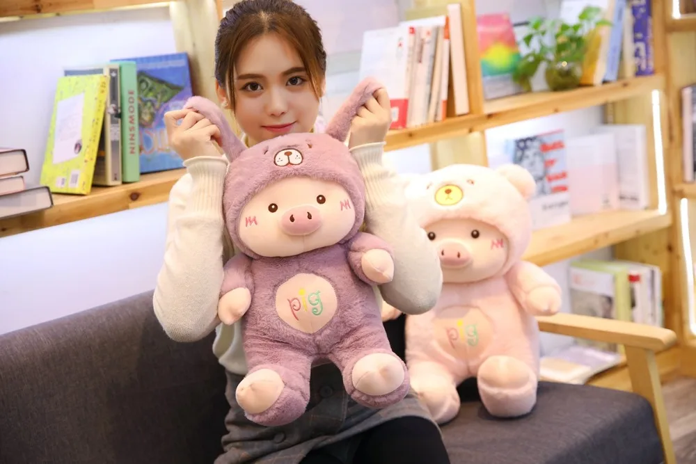 30 см/40 см/50 см Kawaii переодевание поросенка плюшевая игрушка мягкая мультяшная животное кошка/медведь/собака мягкая кукла для девочек подарок на день Святого Валентина