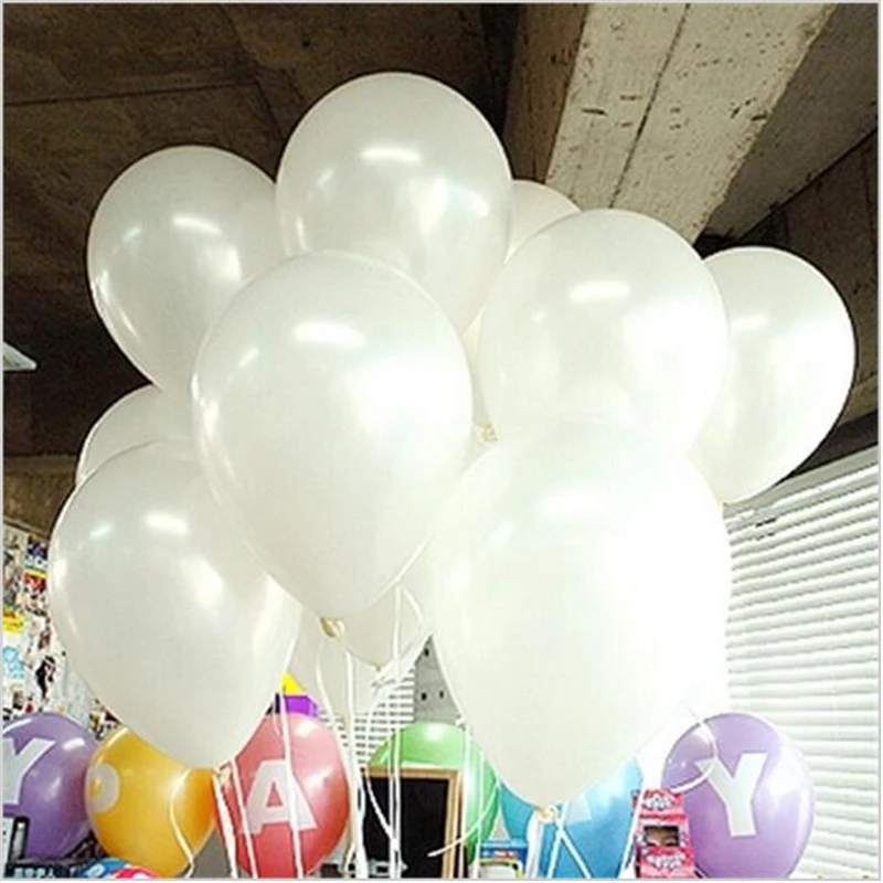 50pcs/lot 10inch White Latex Balloon Air Balls Inflatable Wedding Party Decoration Birthday Kid Float Balloons Kids Toys | Дом и сад
