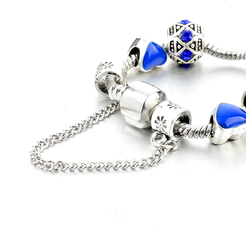 2019 ювелирные изделия браслеты с синими кристаллами для женщин серебряный