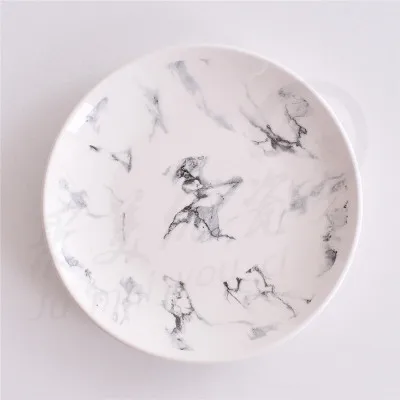 Vajillas ceramica platos de cer слюда Улучшенная текстура мраморная зернистая тарелка нордический камень тарелка домашний мраморный поднос - Цвет: 15cm 6inch