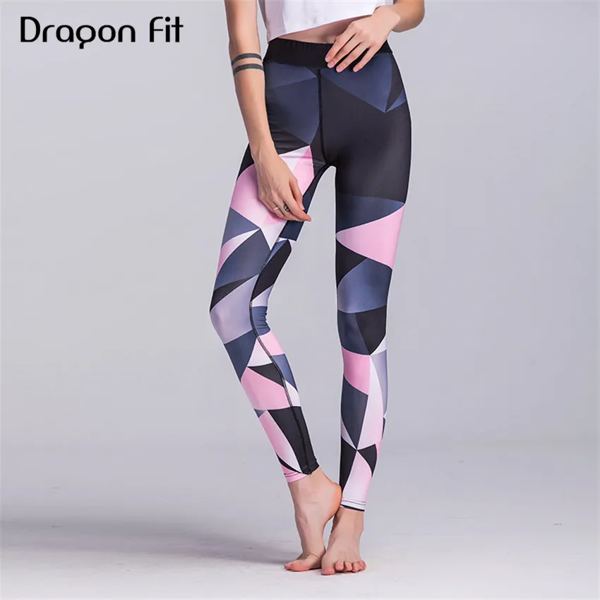 Эластичные штаны для йоги с принтом дракона женские леггинсы эффектом пуш-ап