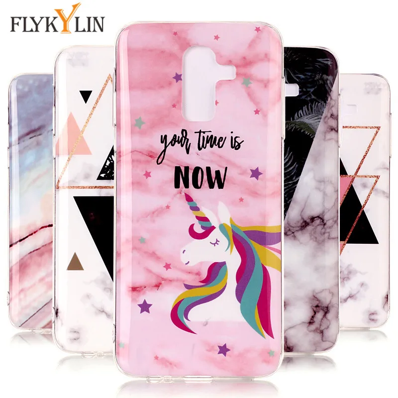 Soft TPU Case on For Fundas Samsung Galaxy J8 2018 Silicone Marble Cover Coque J4 J6 EU Phone Cases |