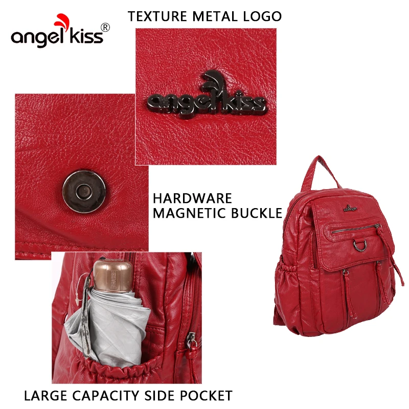 Angel kiss женский рюкзак из искусственной кожи высококачественный Повседневный