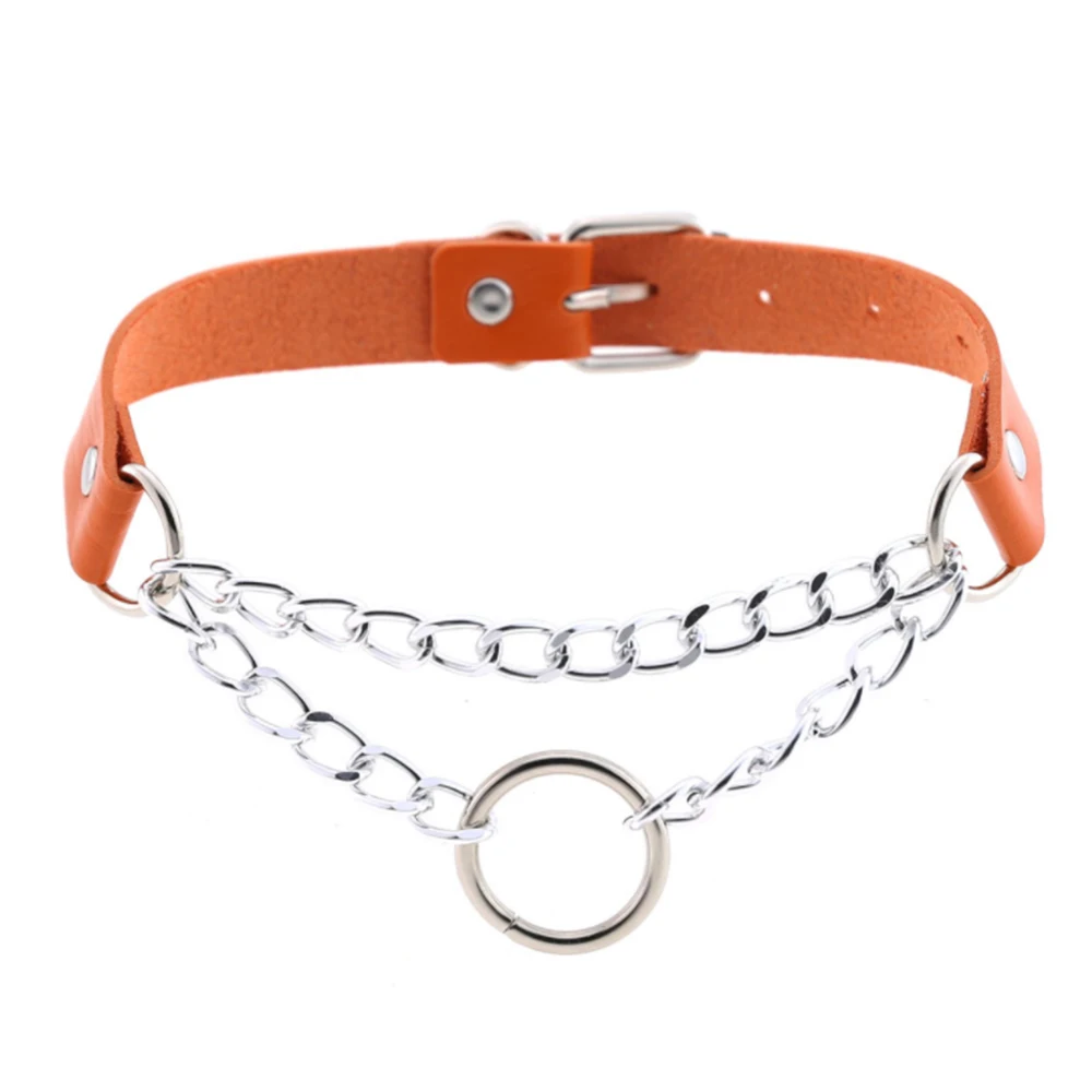 Покрытие антикварной бронзой Harajuku Black Goth Choker Necklace Sexy Pu Leather Punk Rock Collar Bondage Choker Gothic Jewelry Party Necklace Accessories - Окраска металла: Покрытие антикварной бронзой