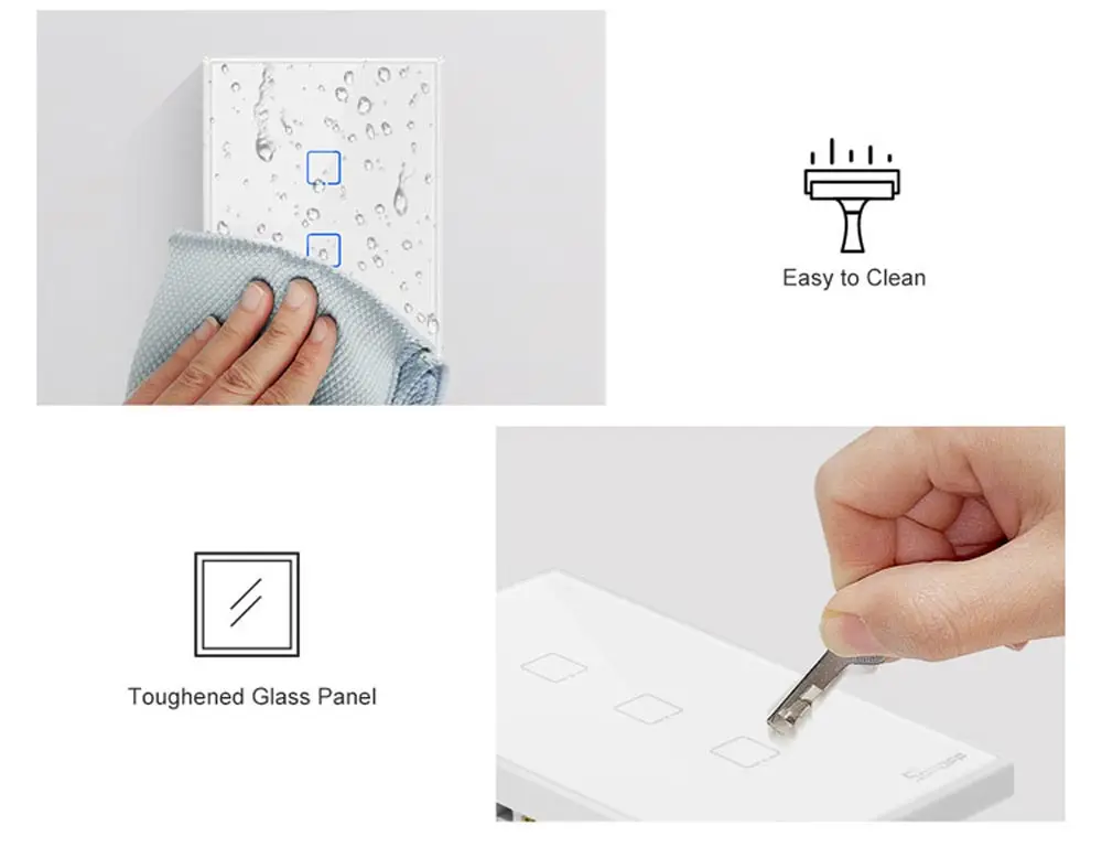 SONOFF T0US TX Wifi Smart Wall Light Switch Timer 1/2/3 Gang Support Voice/APP/Touch Control Works With Alexa Google Home IFTTT