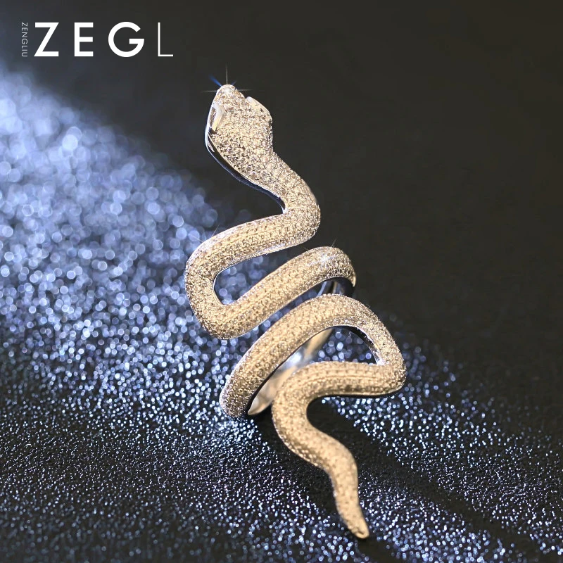ZEGL изысканное кольцо змея женское из нержавеющей стали ювелирные изделия|Кольца|
