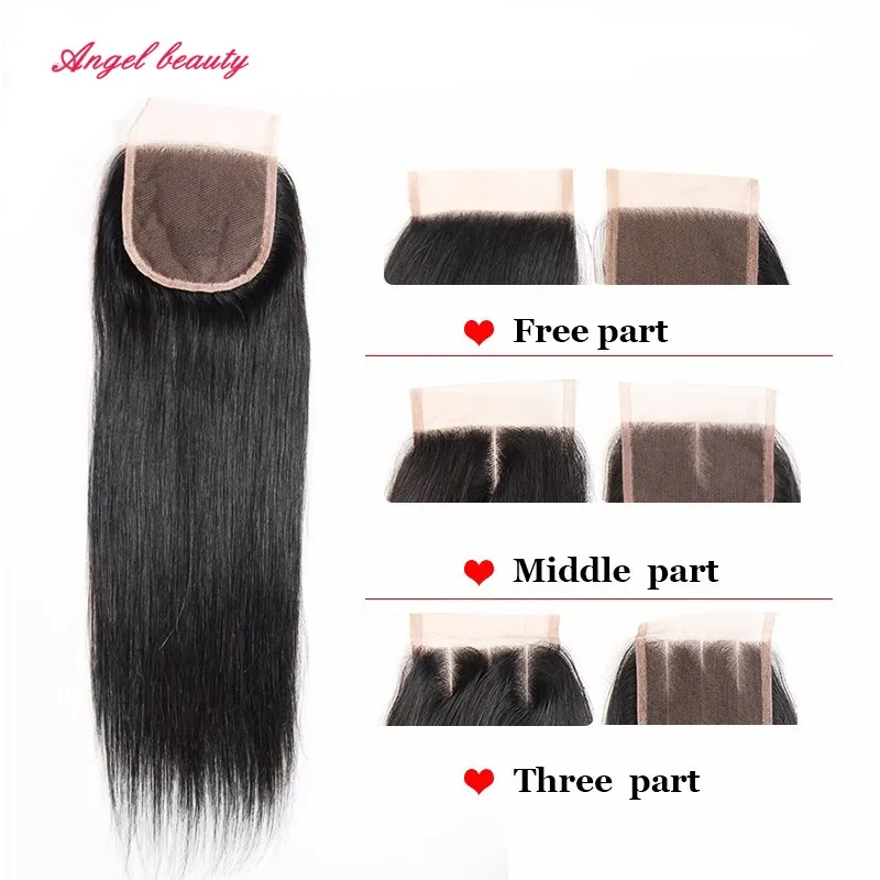 4x4 Кружева Фронтальная Закрытие С Пучками Бразильский Девственные Волосы