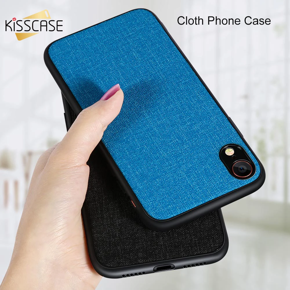 KISSCASE Cloth Texture Phone Case For Huawei P Smart Retro Fabric Cases Plus Ultra Thin Back Covers Funda |
