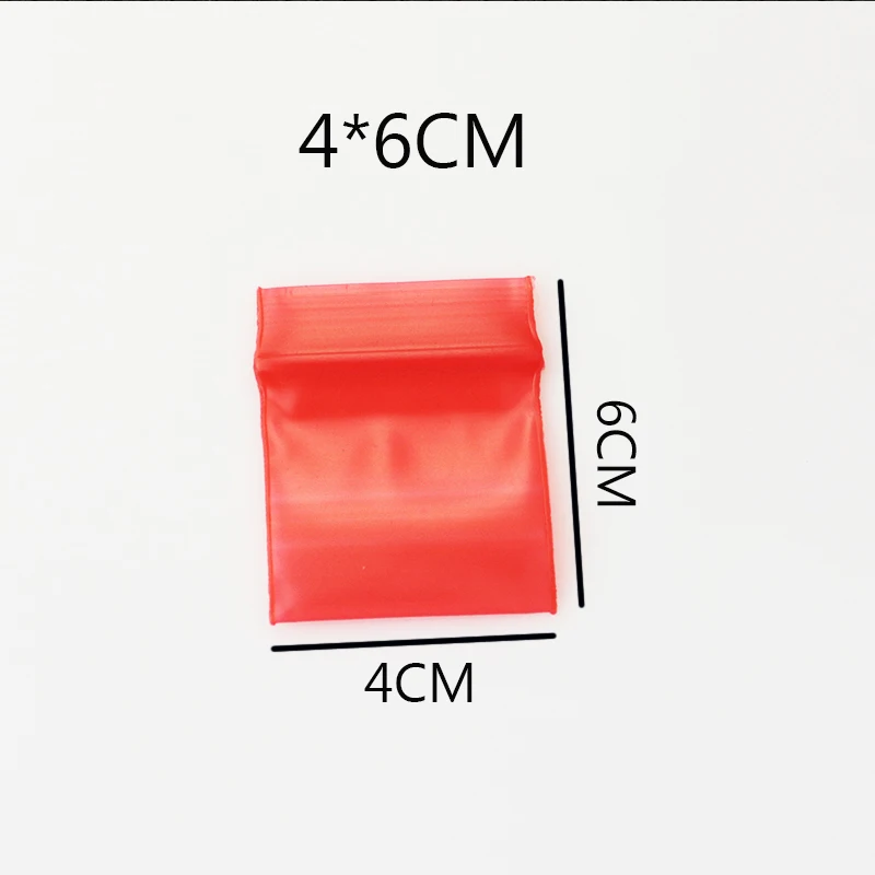 

Hot Sale 100pcs Self Sealing Zip Lock Plastic Bags 4cmx6cm /1.57inch x 2.36inch Red Packaging Bag