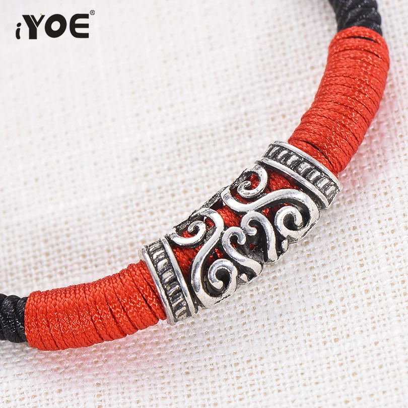 IYOE ручной работы Этнические красные браслеты для женщин и детей в богемном стиле