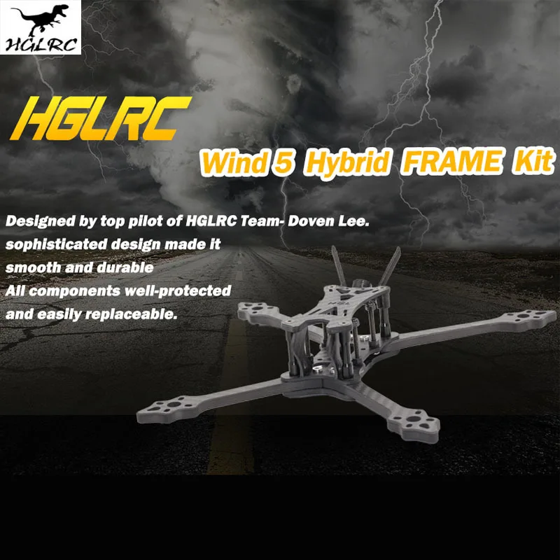 Новейший HGLRC Wind5 5 дюймов Гибридный Каркас Комплект Arm 6 мм для FPV гоночного дрона |